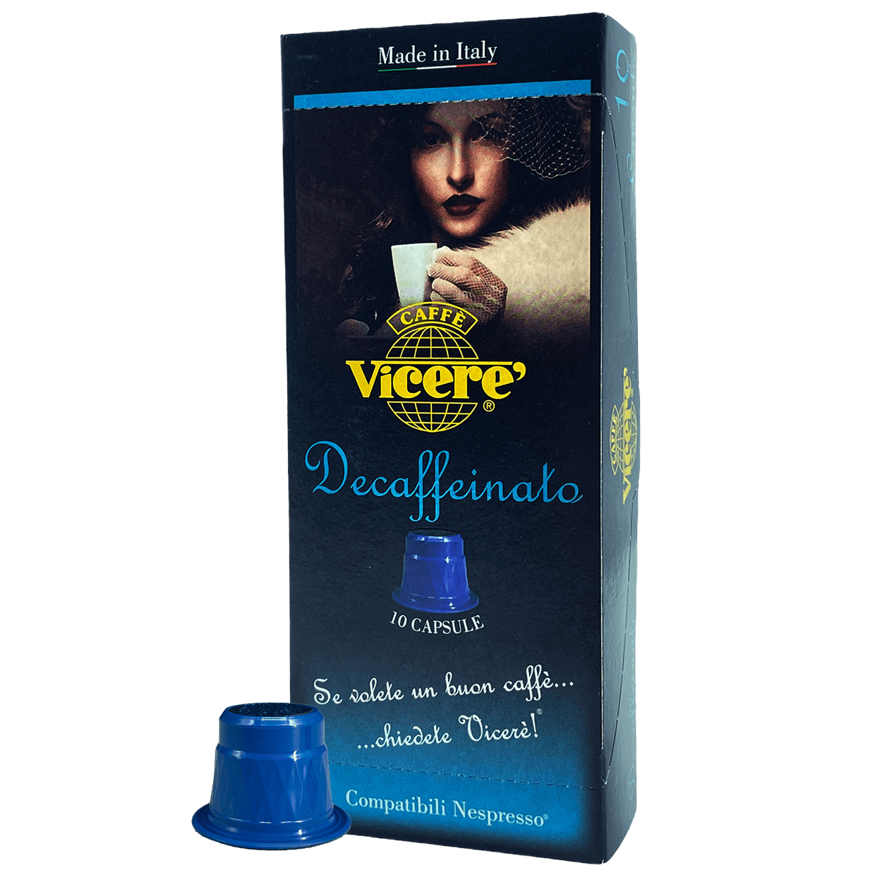 10 Capsule Compatibili Nespresso Decaffeinato autoprotette - Caffè Vicerè