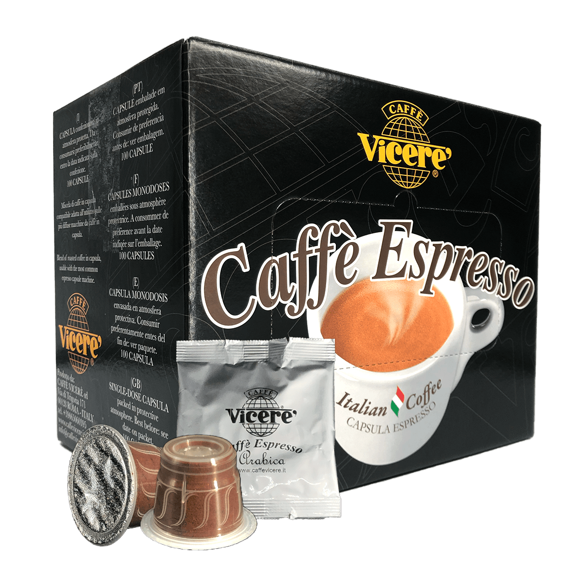 100 Capsule Compatibili Nespresso Miscela Arabica - Caffè Vicerè