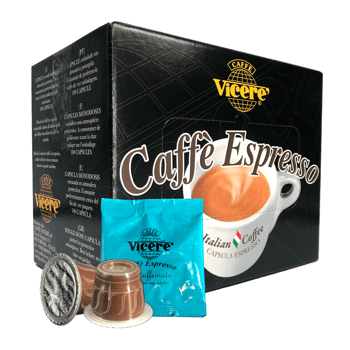 100 Capsule Compatibili Nespresso Decaffeinato - Caffè Vicerè