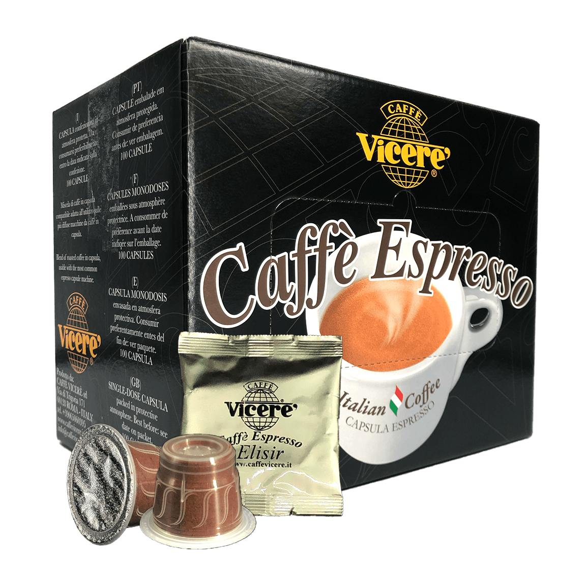100 Capsule Compatibili Nespresso Miscela Elisir - Caffè Vicerè