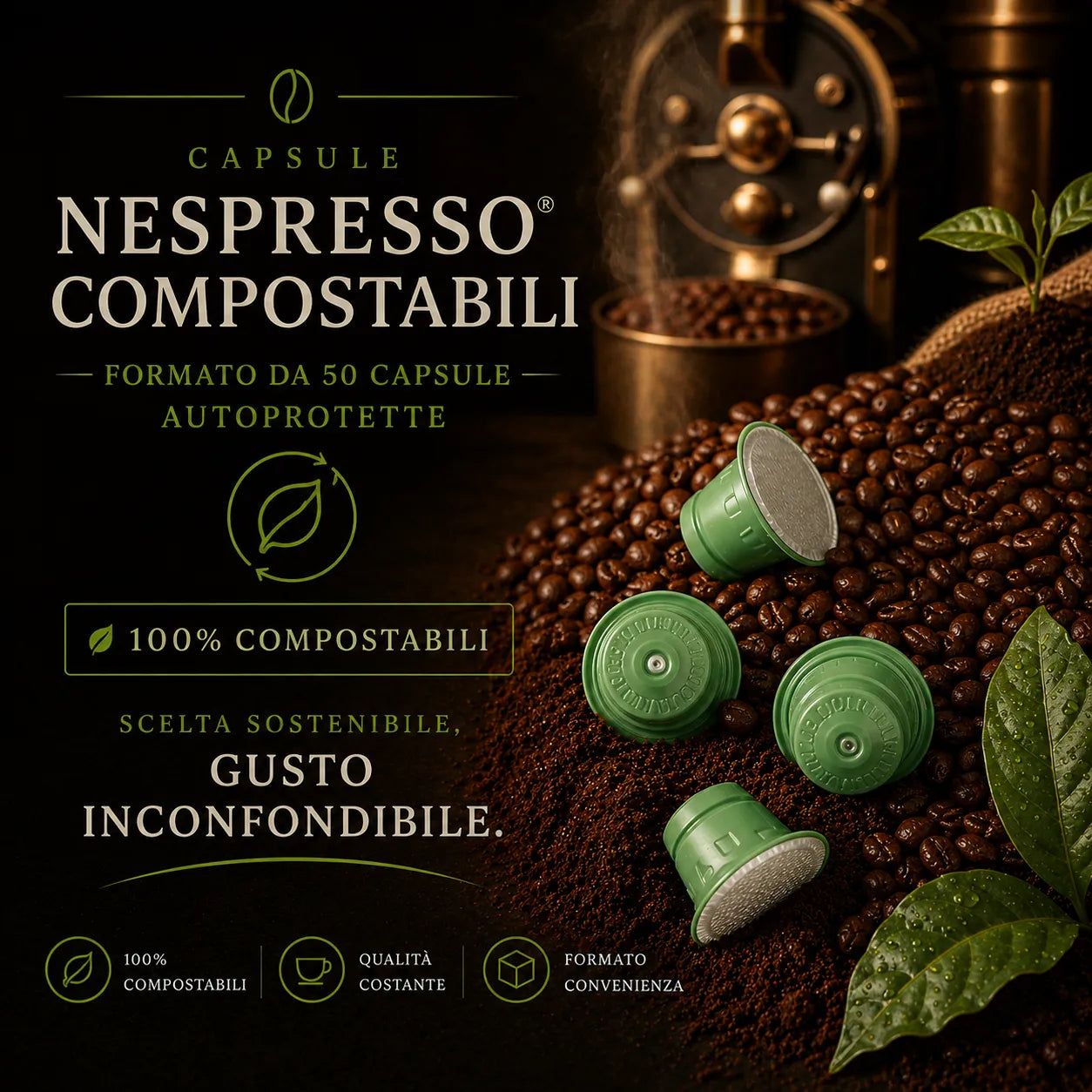 Capsule compatibili Nespresso 100% Compostabili