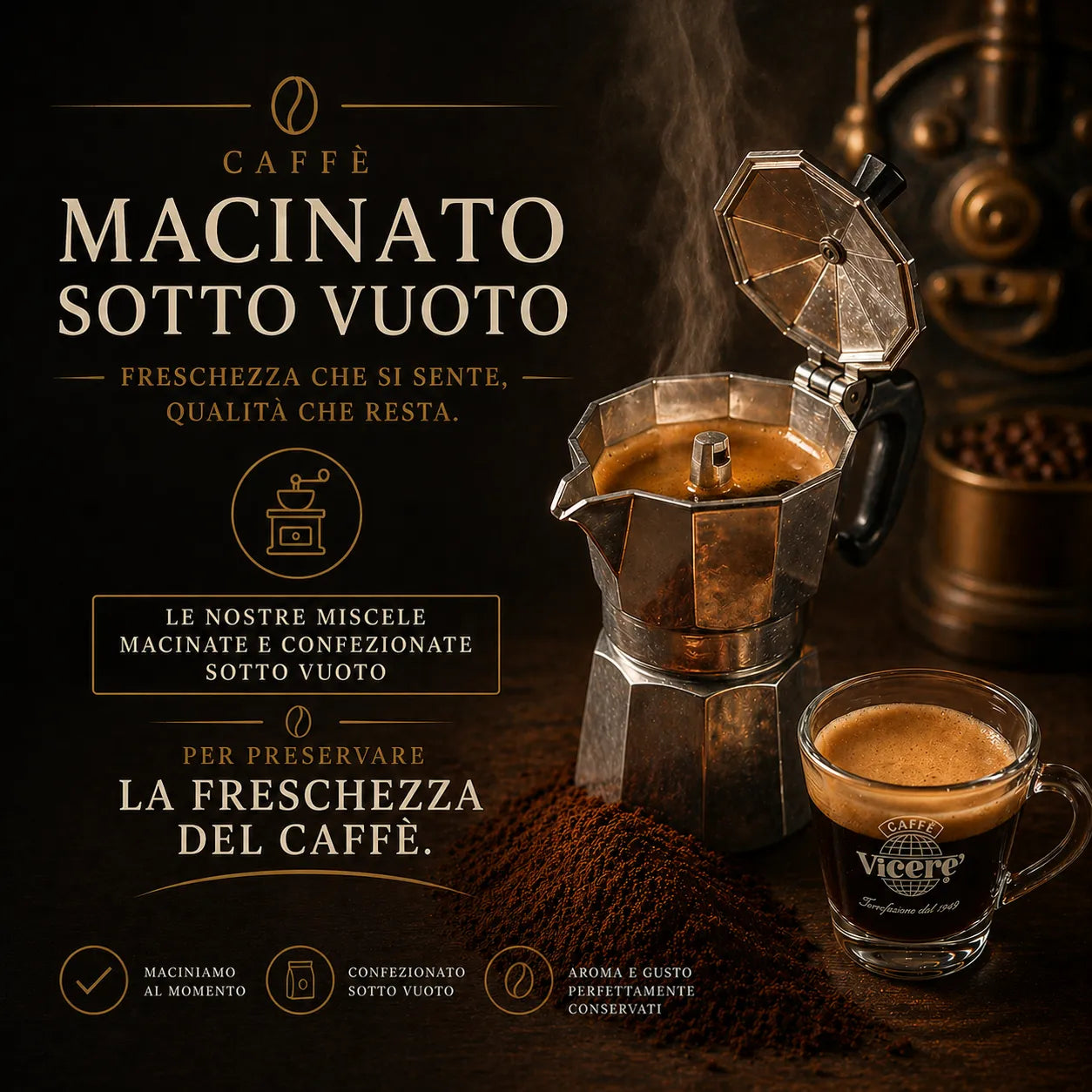 Caffè macinato sottovuoto