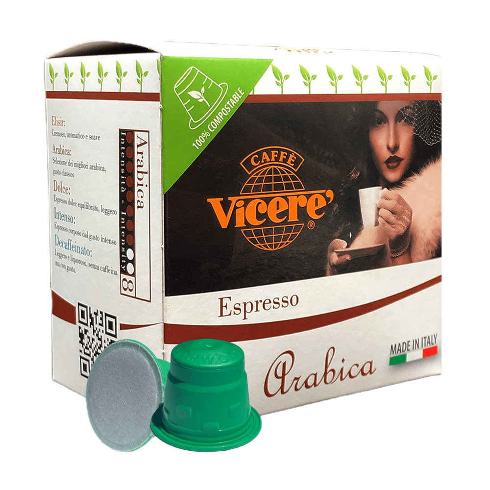 50 Capsule Compatibili Nespresso Miscela Arabica Compostabili - Caffè Vicerè