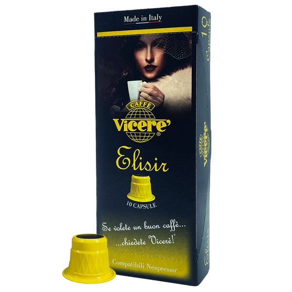 10 Capsule Compatibili Nespresso Miscela Elisir autoprotette - Caffè Vicerè