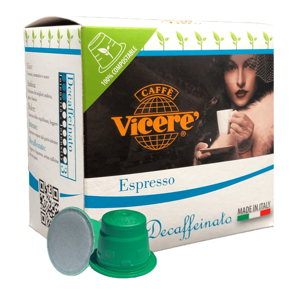 50 Capsule Compatibili Nespresso Decaffeinato Compostabili - Caffè Vicerè