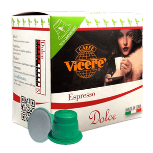 50 Capsule Compatibili Nespresso Miscela Dolce Compostabili - Caffè Vicerè