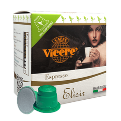 50 Capsule Compatibili Nespresso Miscela Elisir Compostabili - Caffè Vicerè