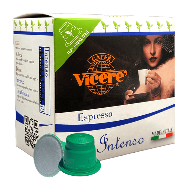 50 Capsule Compatibili Nespresso Miscela Intenso Compostabili - Caffè Vicerè