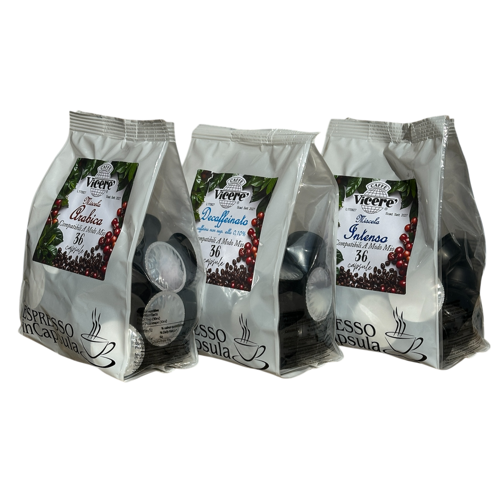 A Modo Mio compatible capsule tasting kit