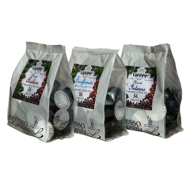 A Modo Mio compatible capsule tasting kit