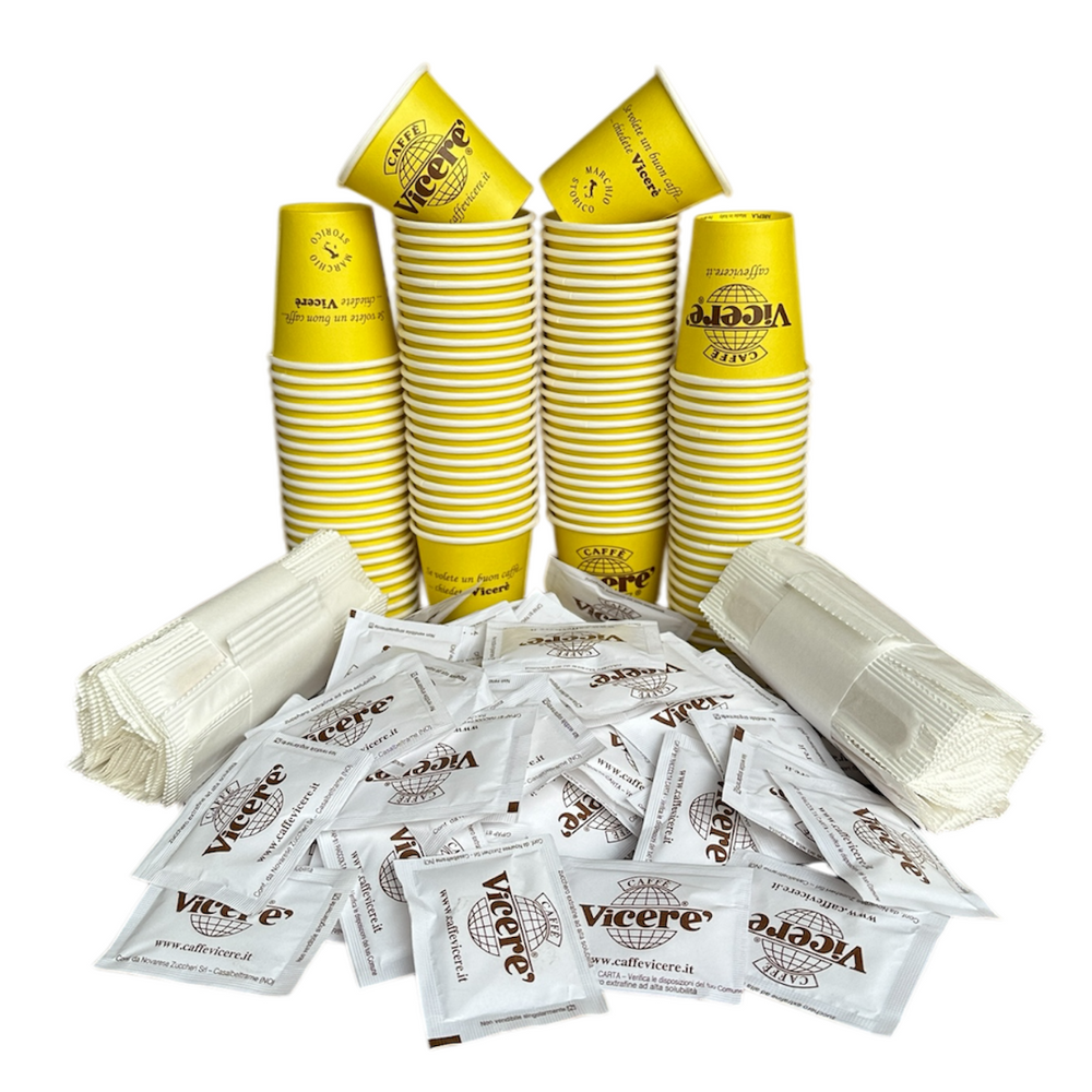 Kit accessori Caffè 100pz. in carta - Caffè Vicerè